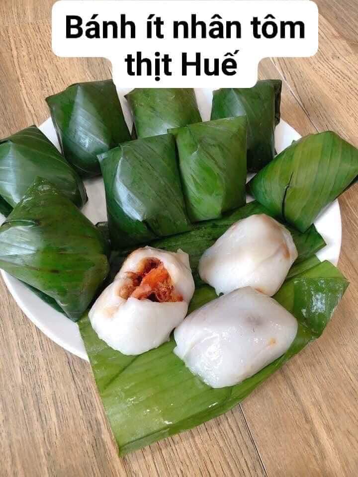 Bánh ít tôm thịt gói lá chuối